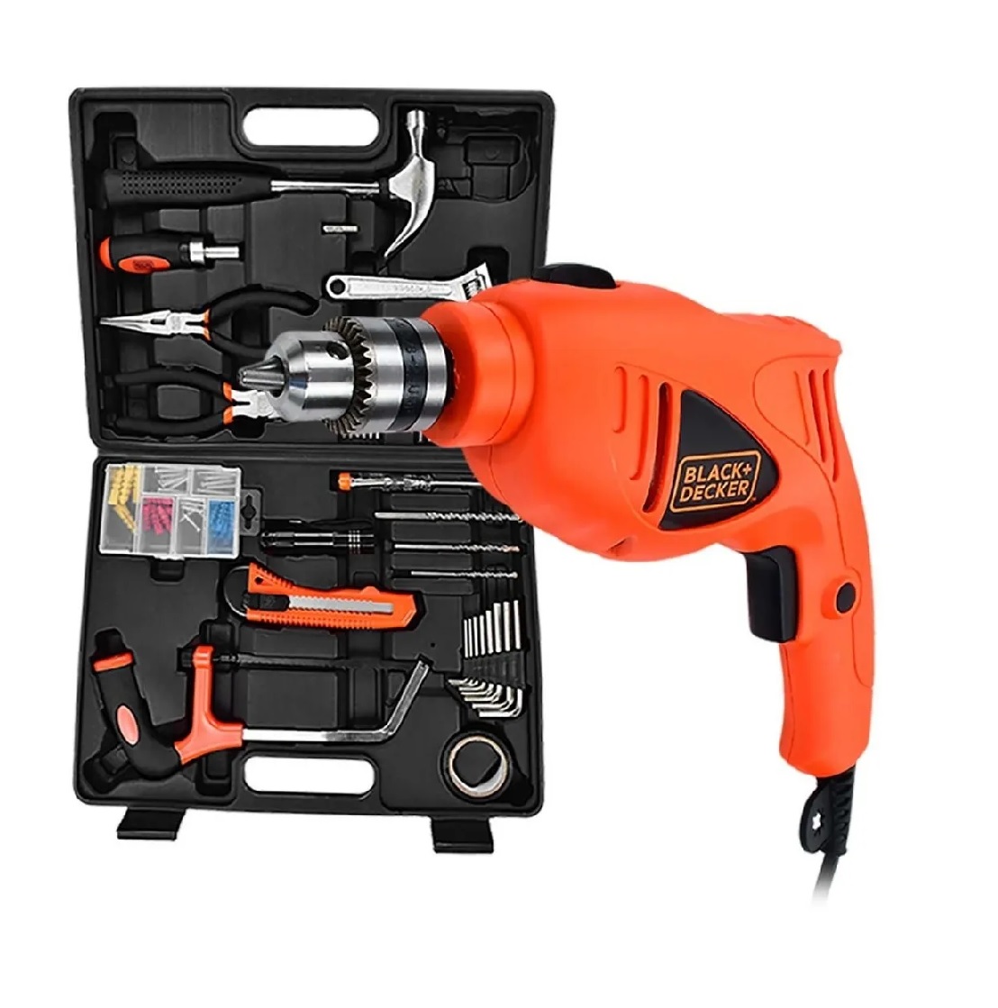 Rotomartillo y Juego de Herramientas Manuales Black+Decker Hd400b3