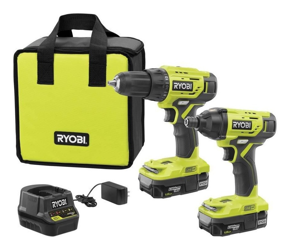 Combo Ryobi Taladro + Llave De Impacto 18 Volts Lithio