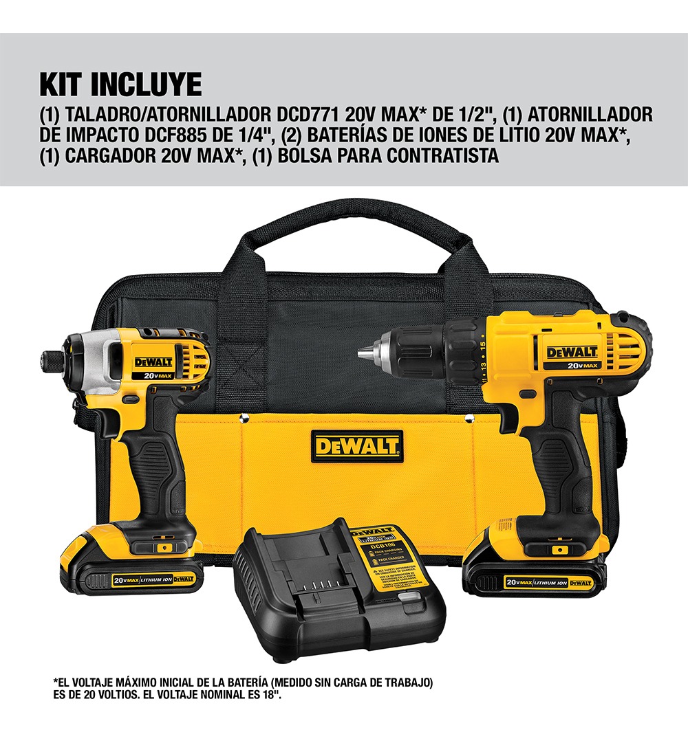 Foto 3 pulgar | Taladro Atornillador Y Llave De Impacto 20v Max* Dewalt