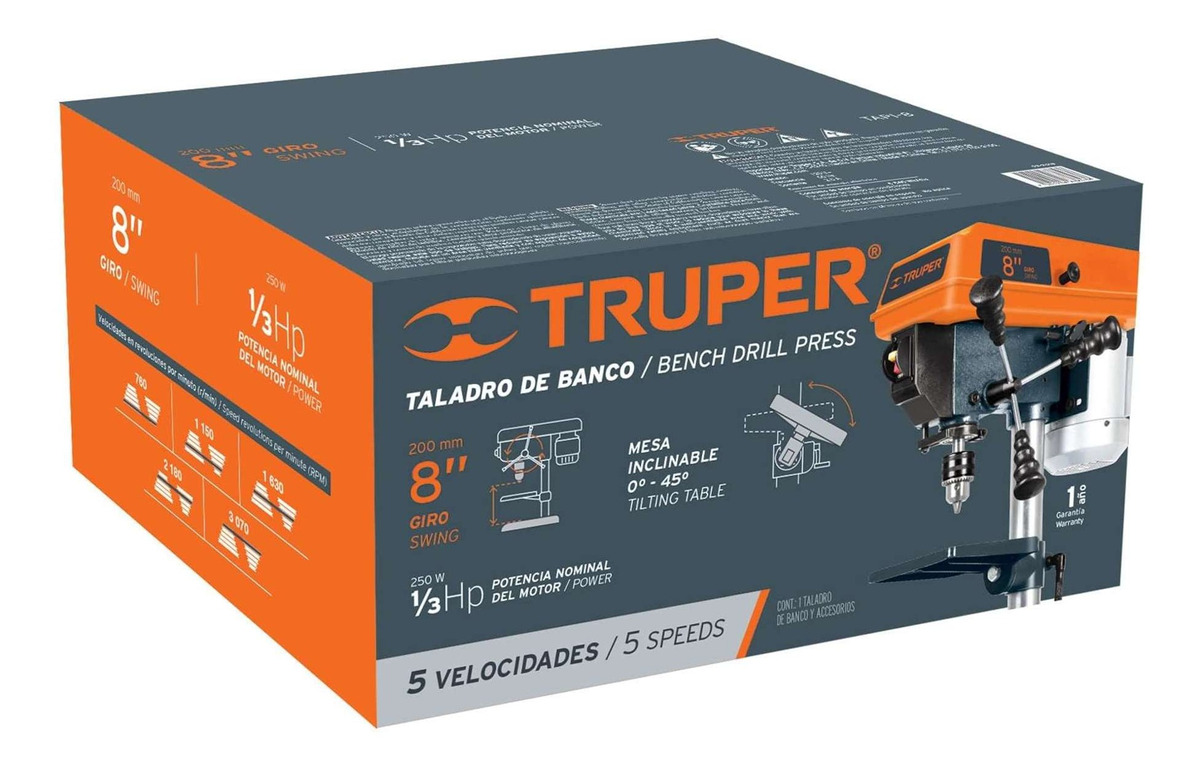 Foto 3 pulgar | Taladro Banco 1/2  X 8  X 1/3 Hp Truper 16174