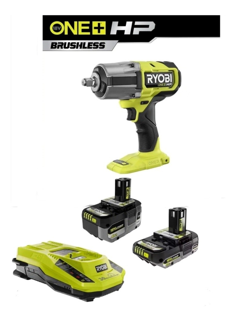 Foto 2 pulgar | Ryobi Pbliw01b Pistola De Impacto 1/2 18v  1170 Ft-lbs 2 Bat