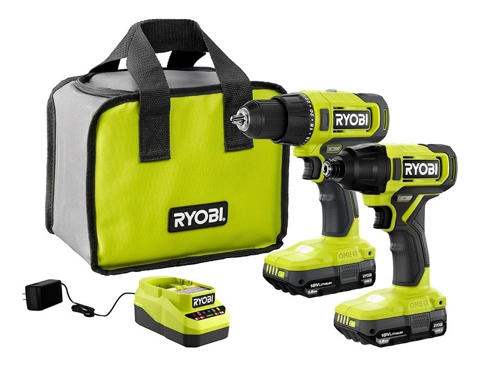 Foto 2 pulgar | Ryobi Combo Kit Taladro 1/2 Y Impacto 1/4 C/2 Bat Y Cargador