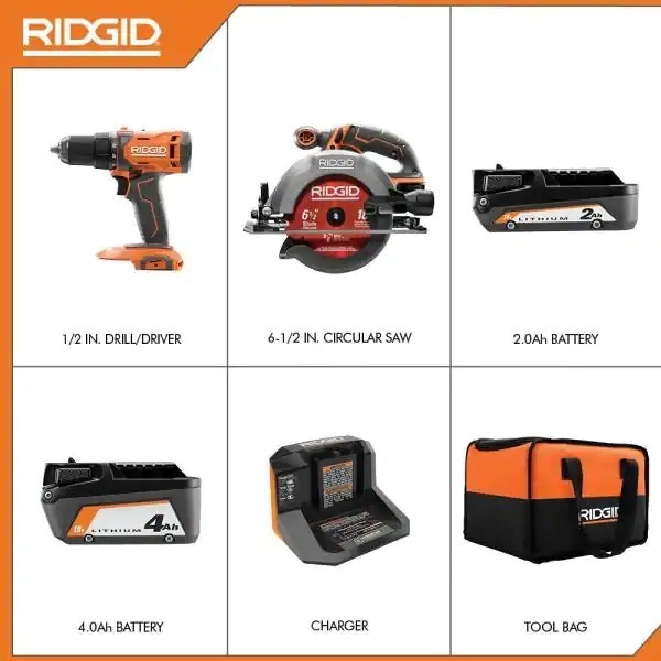 Foto 3 pulgar | Taladro Y Sierra Circular Ridgid Inal. Incl 2 Bat Y Carg