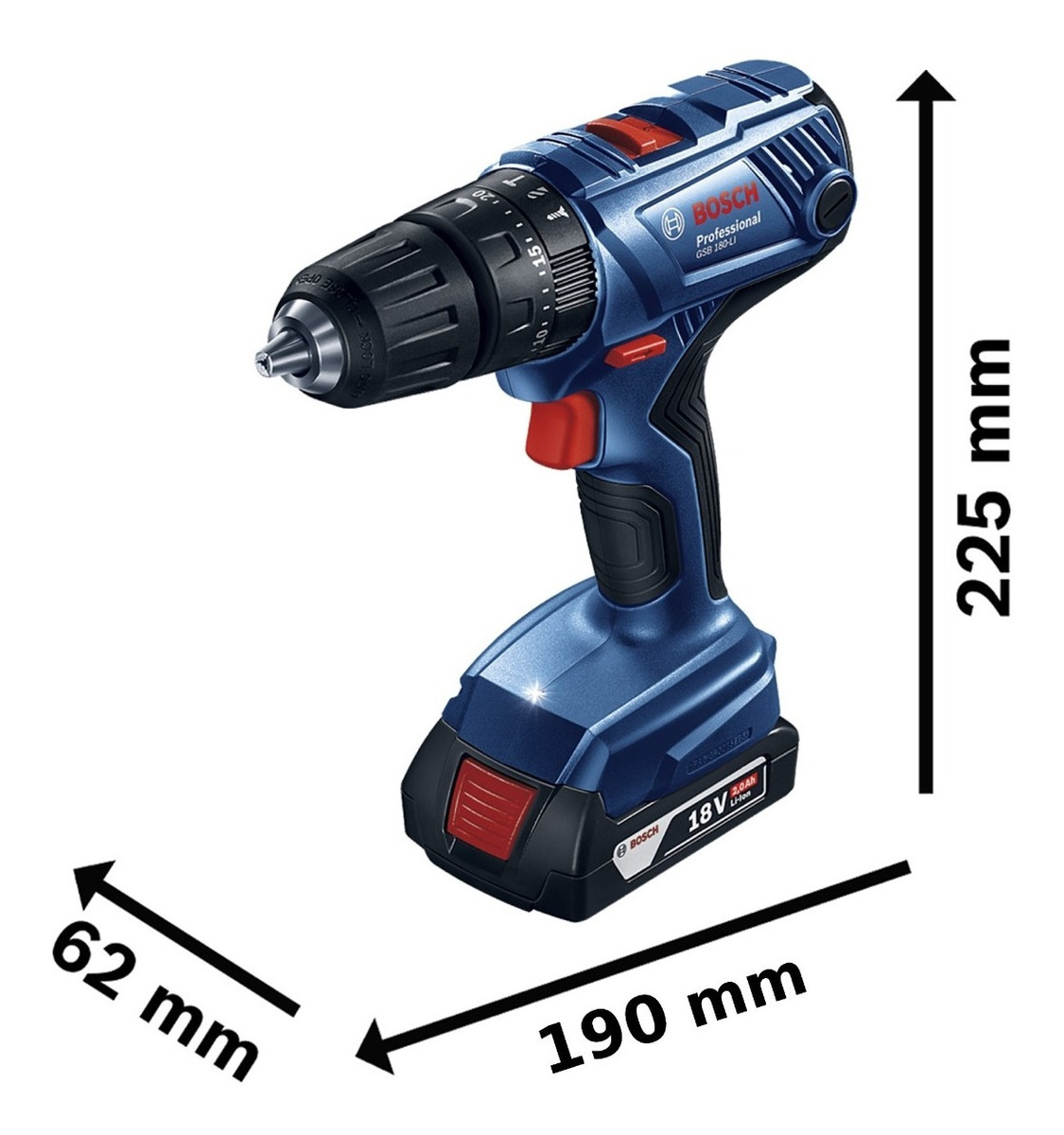 Foto 2 | Taladro Rotomartillo 1/2'' Bosch Gsb 180 Li 1bat2.0ah + Acc