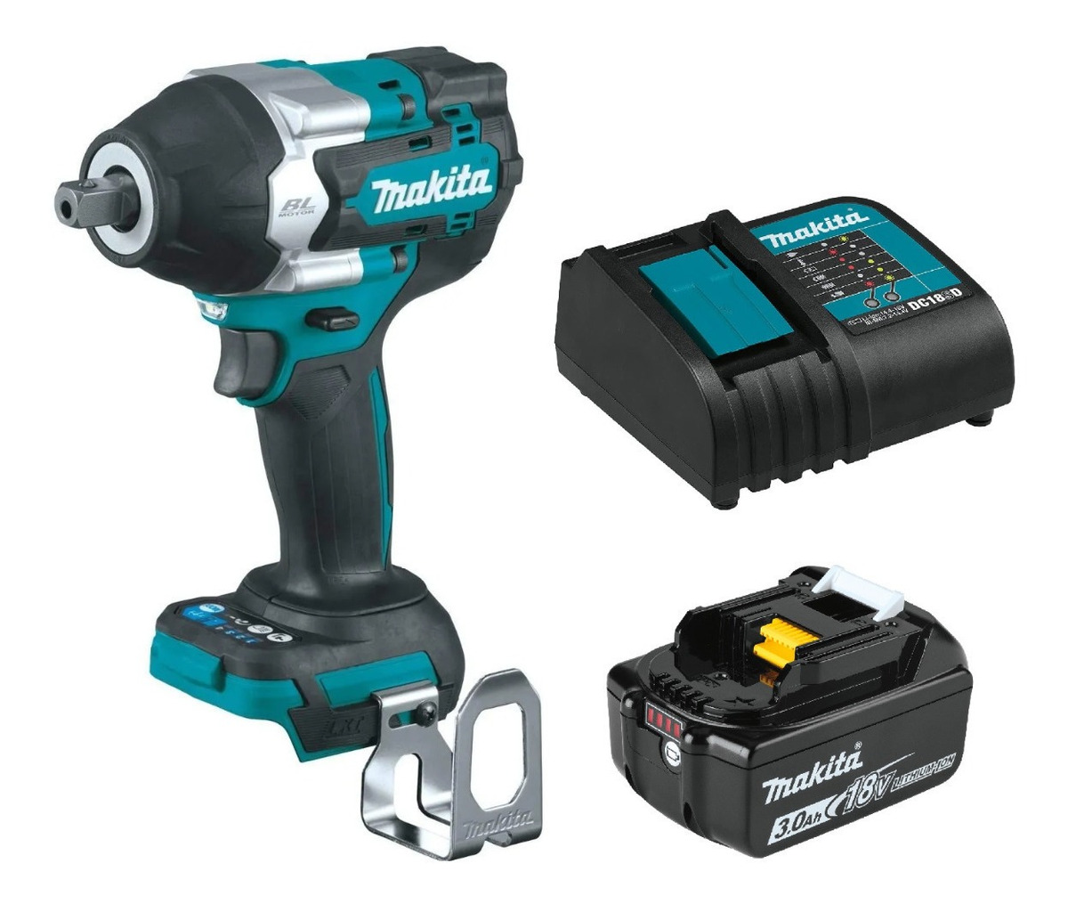 Foto 2 pulgar | Llave De Impacto Makita 18v Brushless Xwt18z Toque Alto Bate