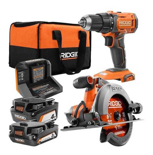 Combo Ridgid Sierra Circular Y Destornillador 18v Carg Y Bat