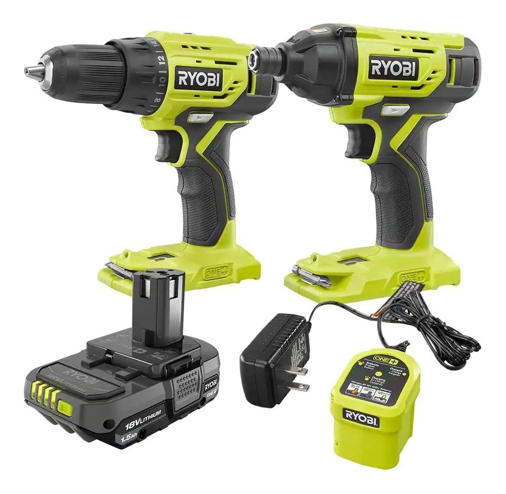 Taladro Ryobi 1/2 + Impacto De 1/4 Con Bateria Y Cargador