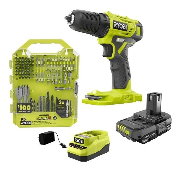 Ryobi One+ 18v Cordless 3/8 In. Drill/driver Kit 95 Pzas