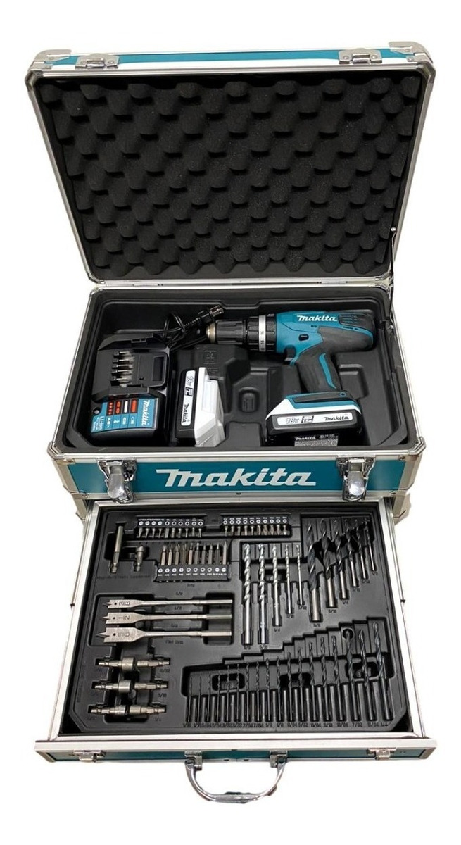 Foto 2 | Kit Taladro Atornillador Rotomartillo Makita 18v + 2 Pilas