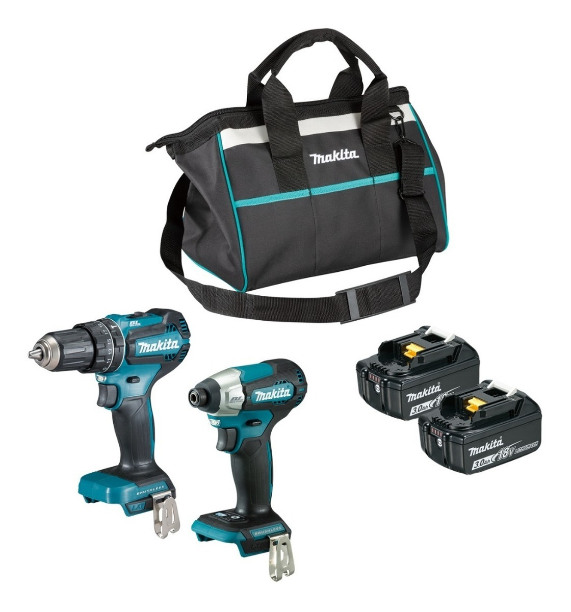 Kit Rotomartillo Y Atornillador Brushless De 18v Makita