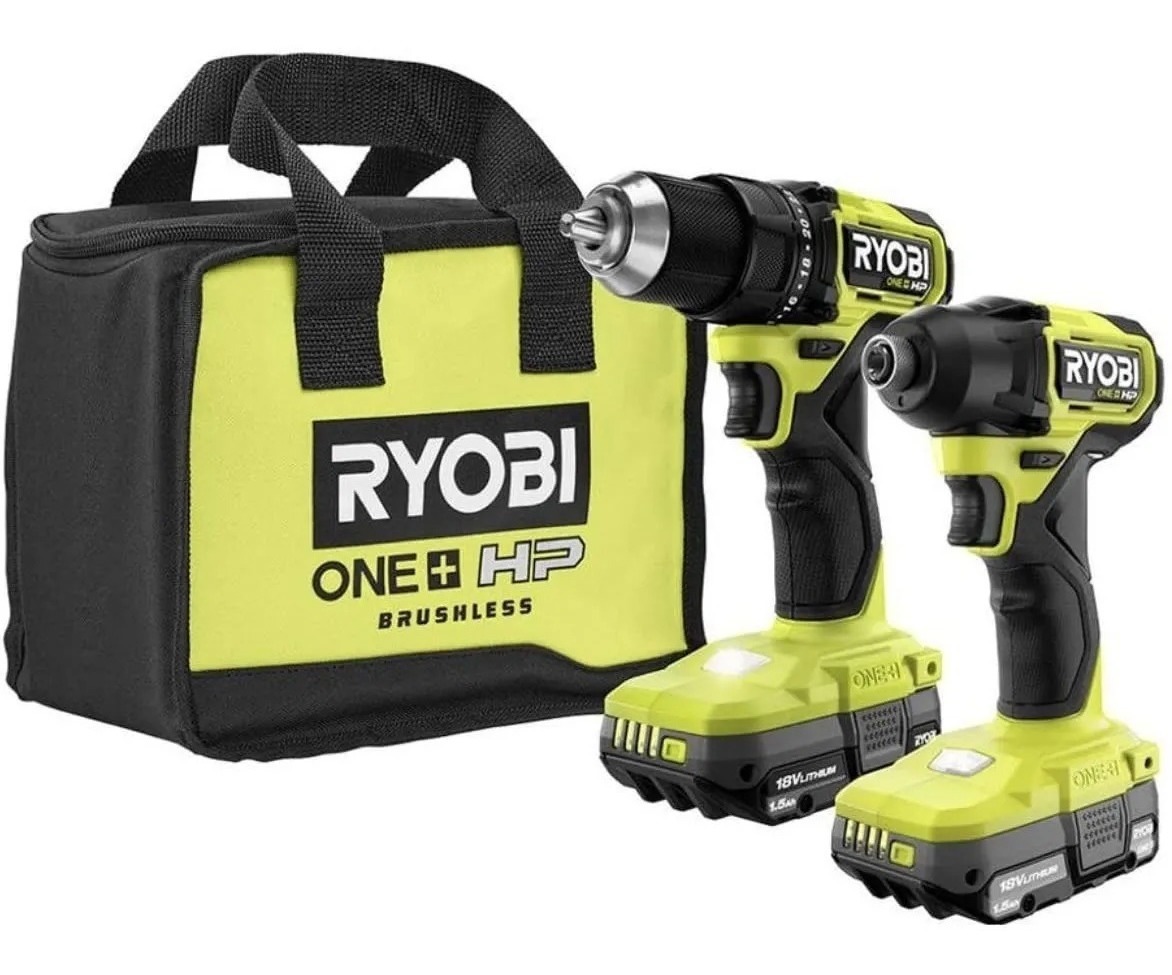 Ryobi Kit De Taladro Y Destornillador De Impacto Pila Y Carg