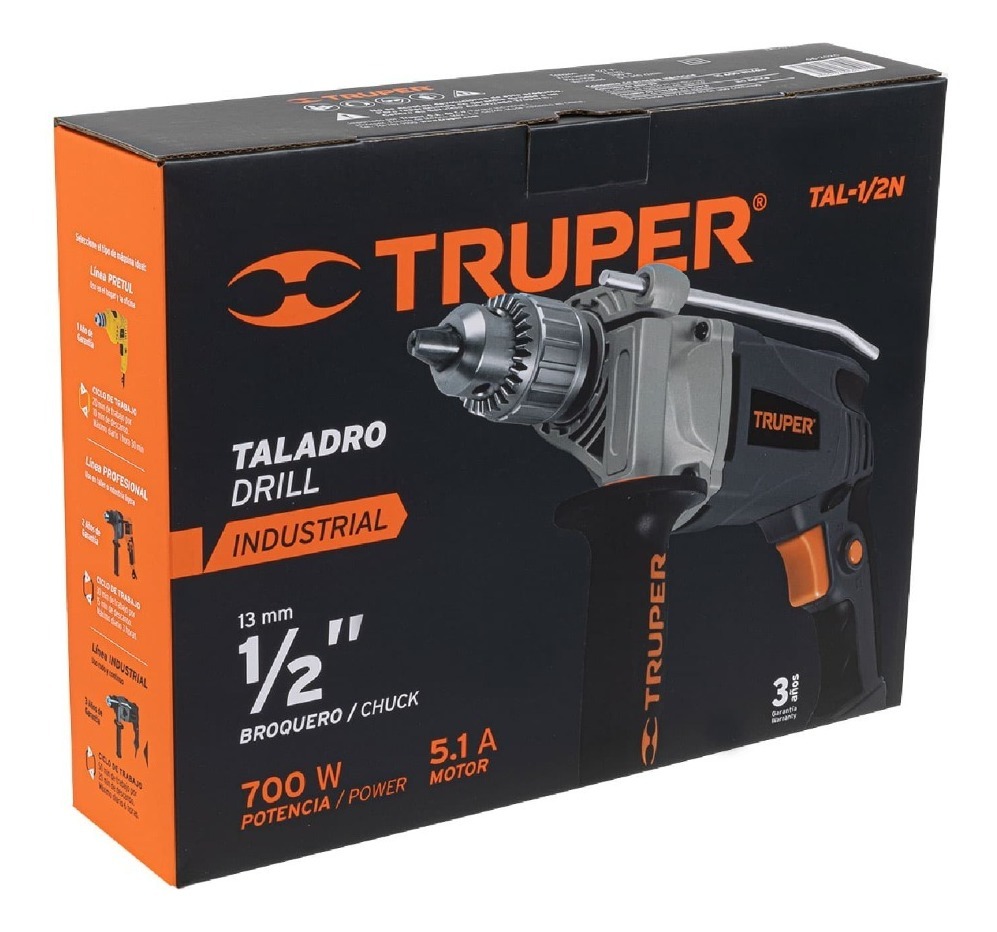 Foto 3 pulgar | Taladro 1/2  700 W, Industrial, Truper