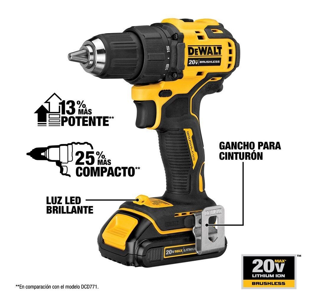 Foto 3 pulgar | Combo Taladro/atornillador ½ 20v Max* Atomic + 2bat Dewalt