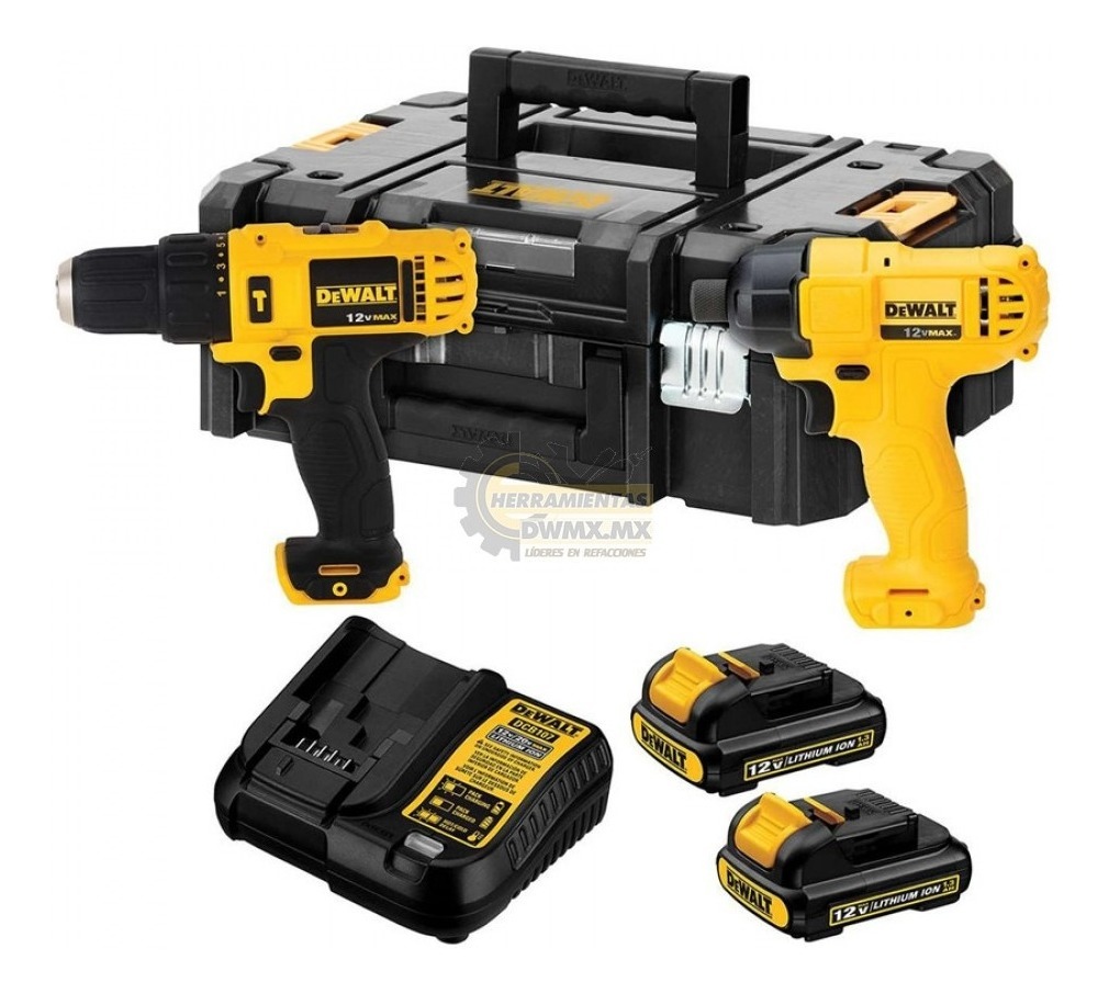 Foto 2 pulgar | Kit 12v Taladro Y Atornillador De Impacto Dewalt Dck202c2t