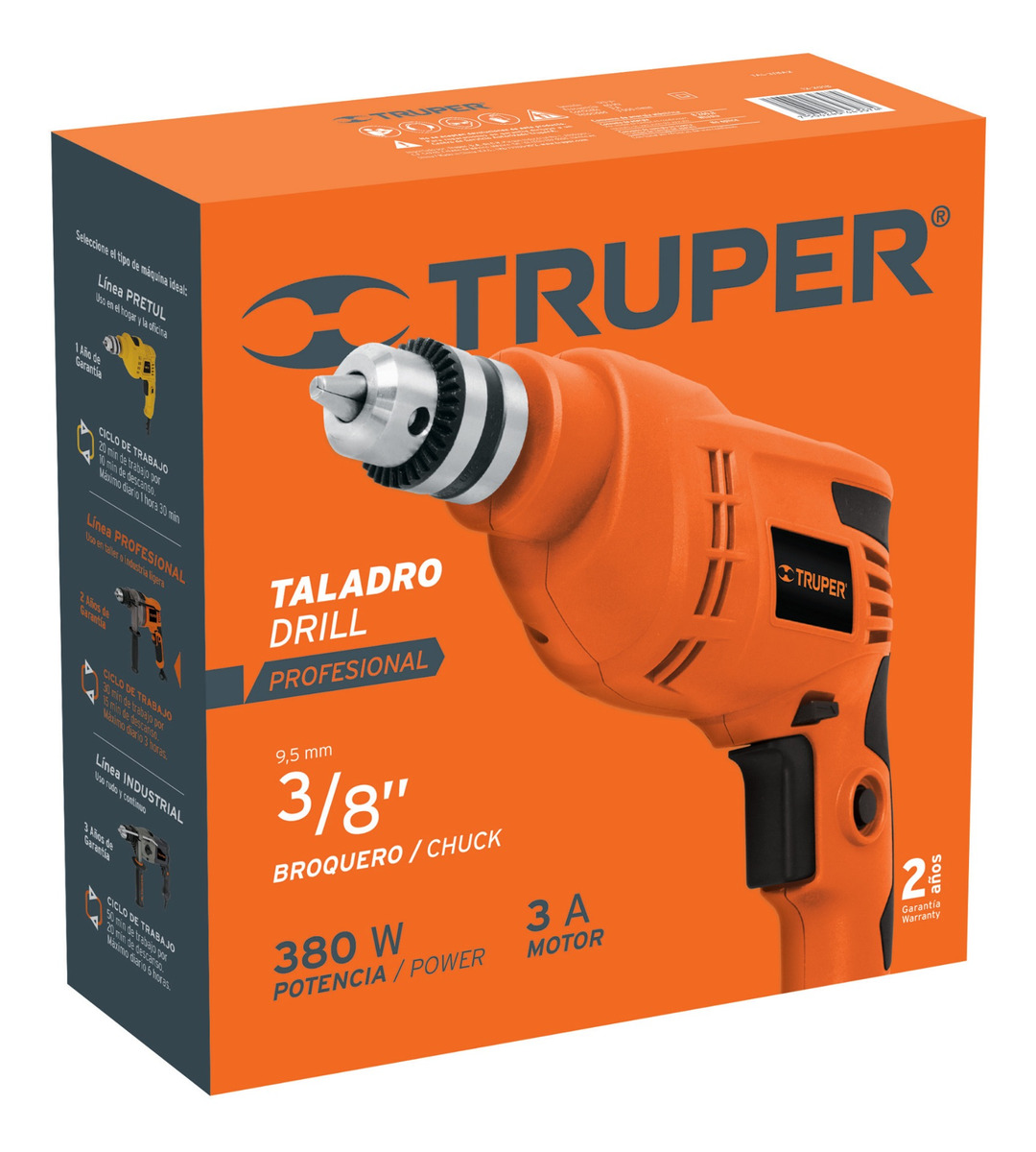 Foto 3 pulgar | Taladro 3/8in Industrial 380 W Truper