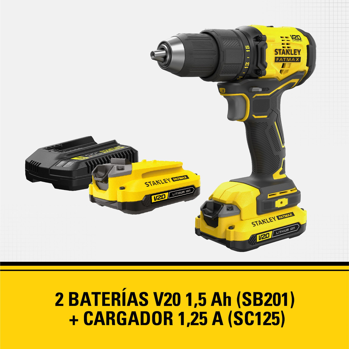 Foto 3 pulgar | Taladro Atornillador 20v Brushless Stanley Sbd710c2k-b3