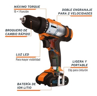 Foto 2 | Taladro Inalámbrico, Batería Ion Litio, 12 V, 3/8 18153