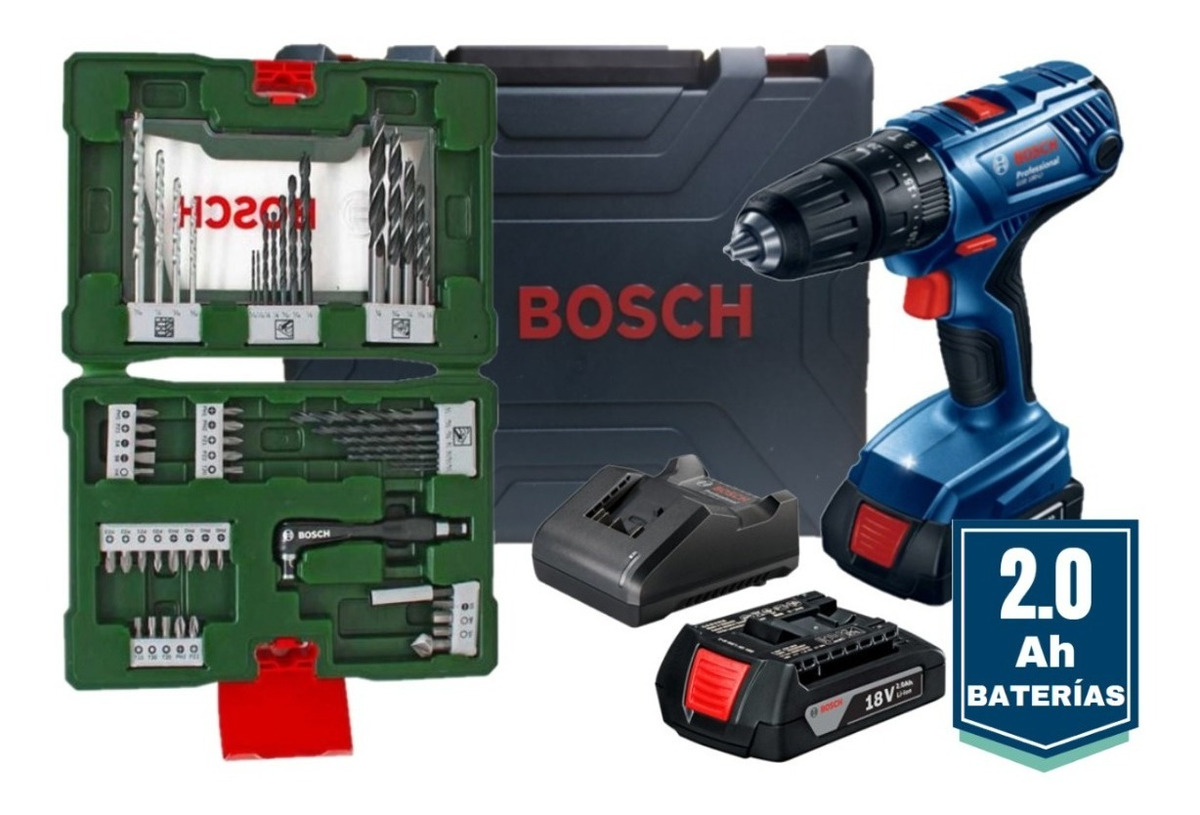 Taladro Inalambrico Bosch Gsb 180-li 18v + 2bat 2ah +52 Acce