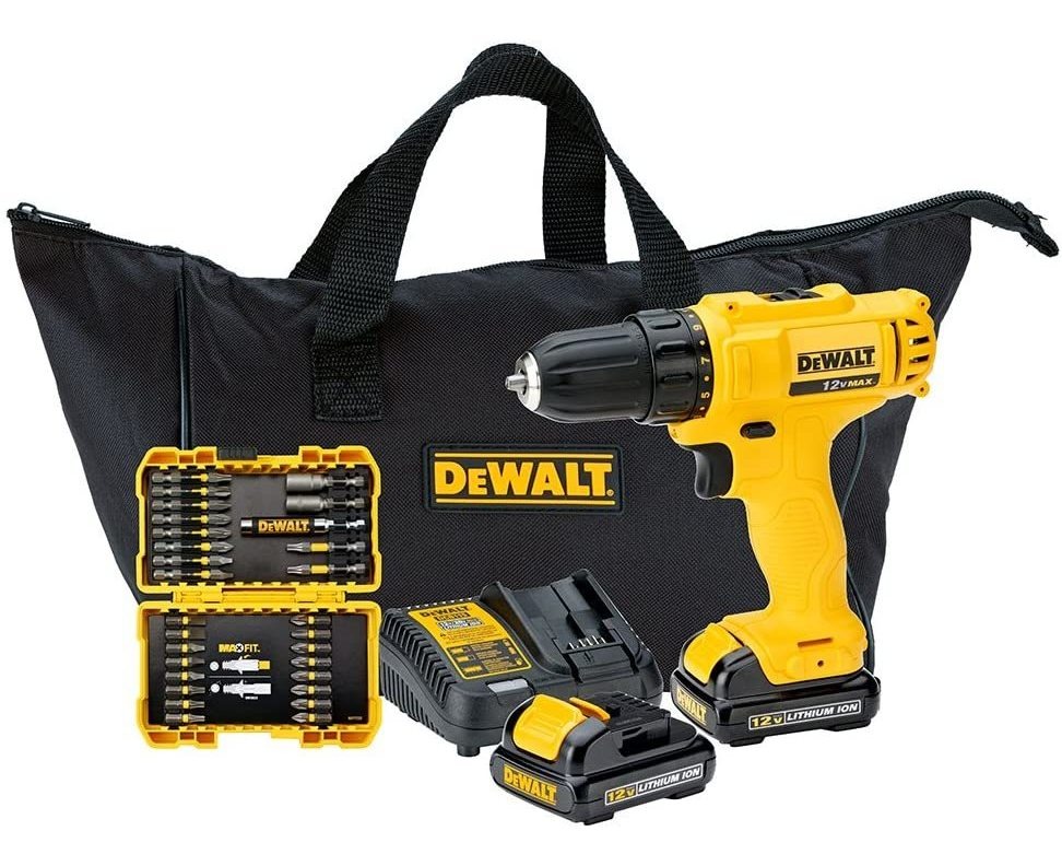 Dewalt Taladro/atornillador Inalámbrico 3/8 Pulg 12v + 34 Ac