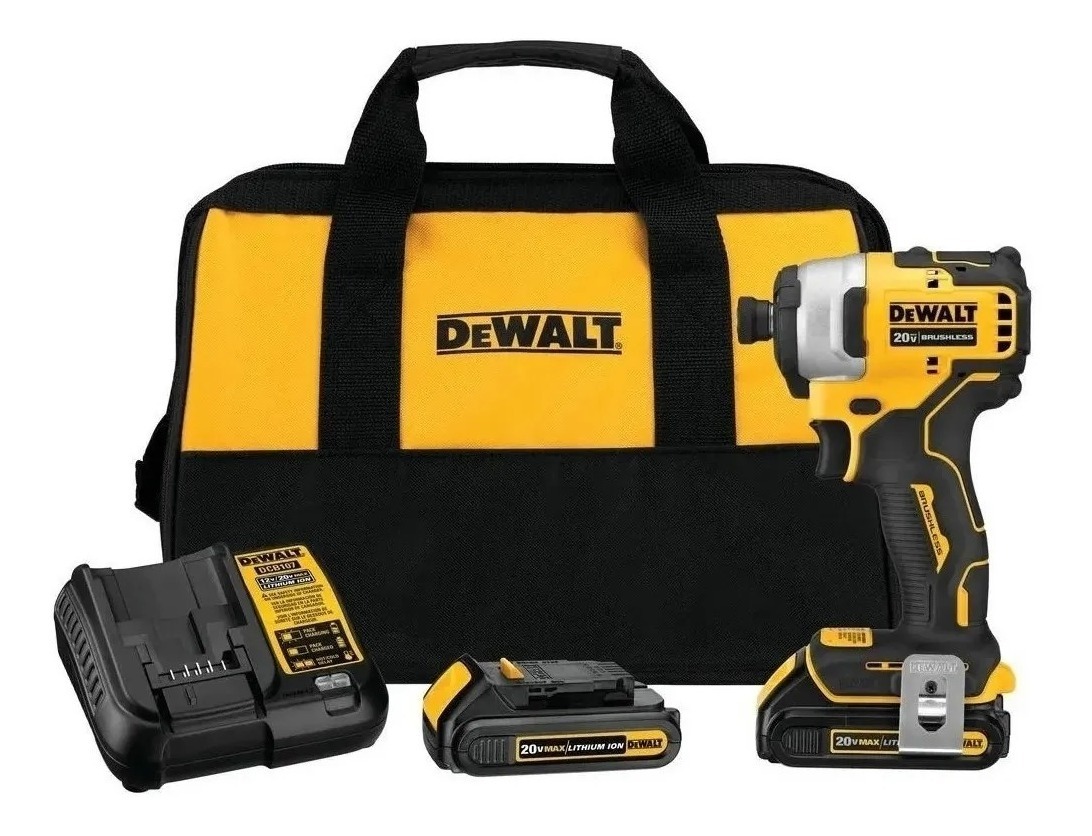 Taladro De Impacto Dewalt 1/4 Pulg. 2 Baterías Y Cargador