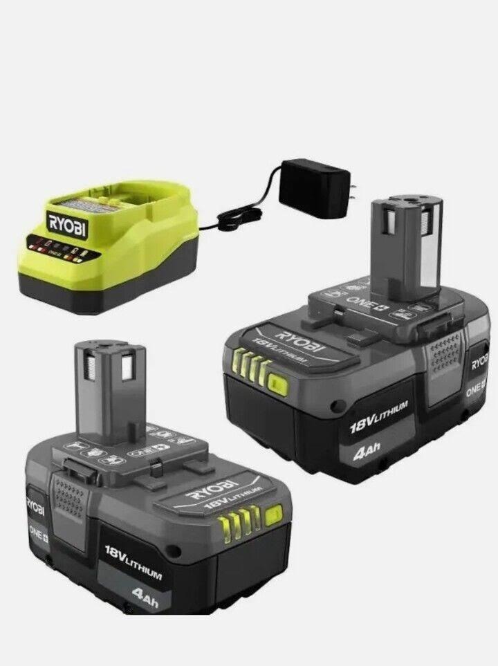 Combo Ryobi Cargador Y 2 Baterías 18v 4 Amperes