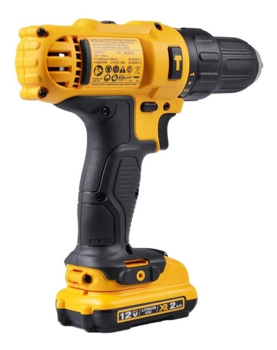 Foto 3 pulgar | Dewalt Dcd716d2 Taladro Percutor Inalámbrico 2 Velocidades