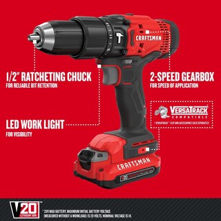 Foto 2 | Taladro Inalámbrico Craftsman Cmcd711d1 color Rojo