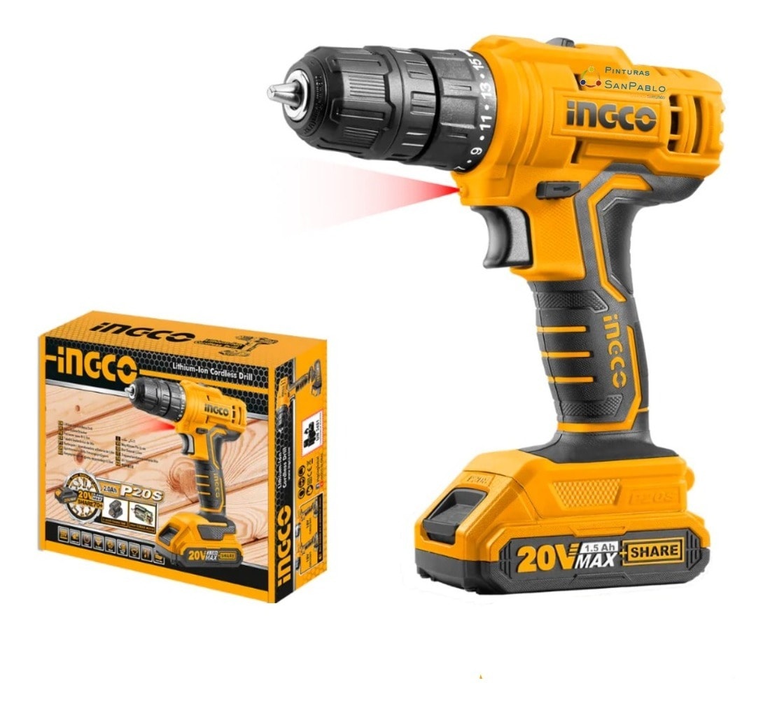 Taladro Inalámbrico Ingco P20s 1.5ah 1 Batería Ucdli20011 $3,514