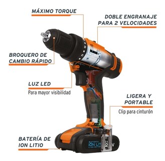 Foto 2 | Taladro Inalámbrico Batería Ion litio 20 V 3/8' 18154