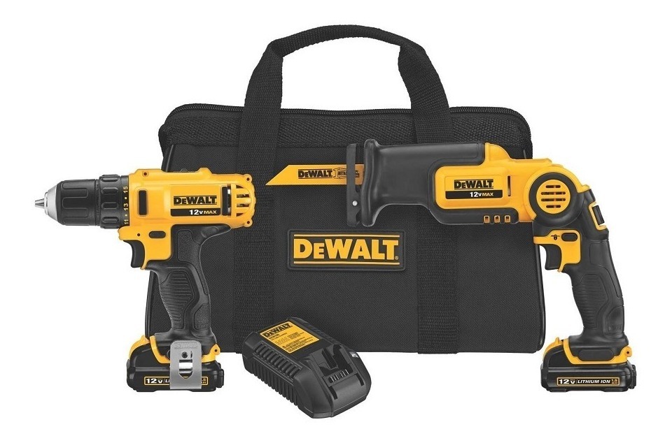 Combo 12v Taladro 3/8  Sierra Sable Dck212s2 Dewalt