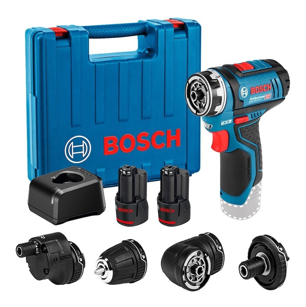 Atornillador Bosch Gsr12v-15fc C/adaptador Angular Y Broca