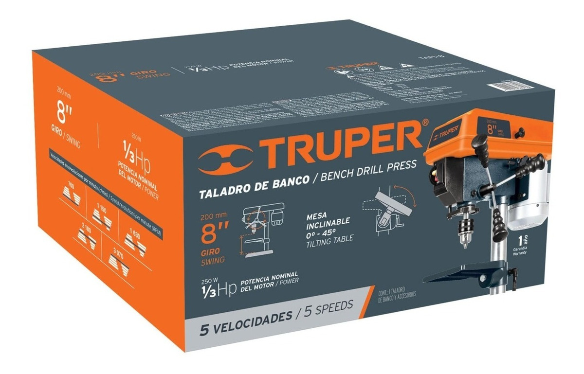 Foto 3 pulgar | Taladro Banco 1/2  X 8  X 1/3 Hp Truper 16174