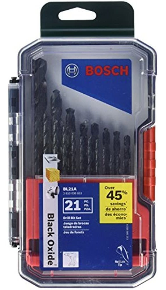 Bosch Juego De Brocas De Metal De Óxido Negro De 21 Piezas B