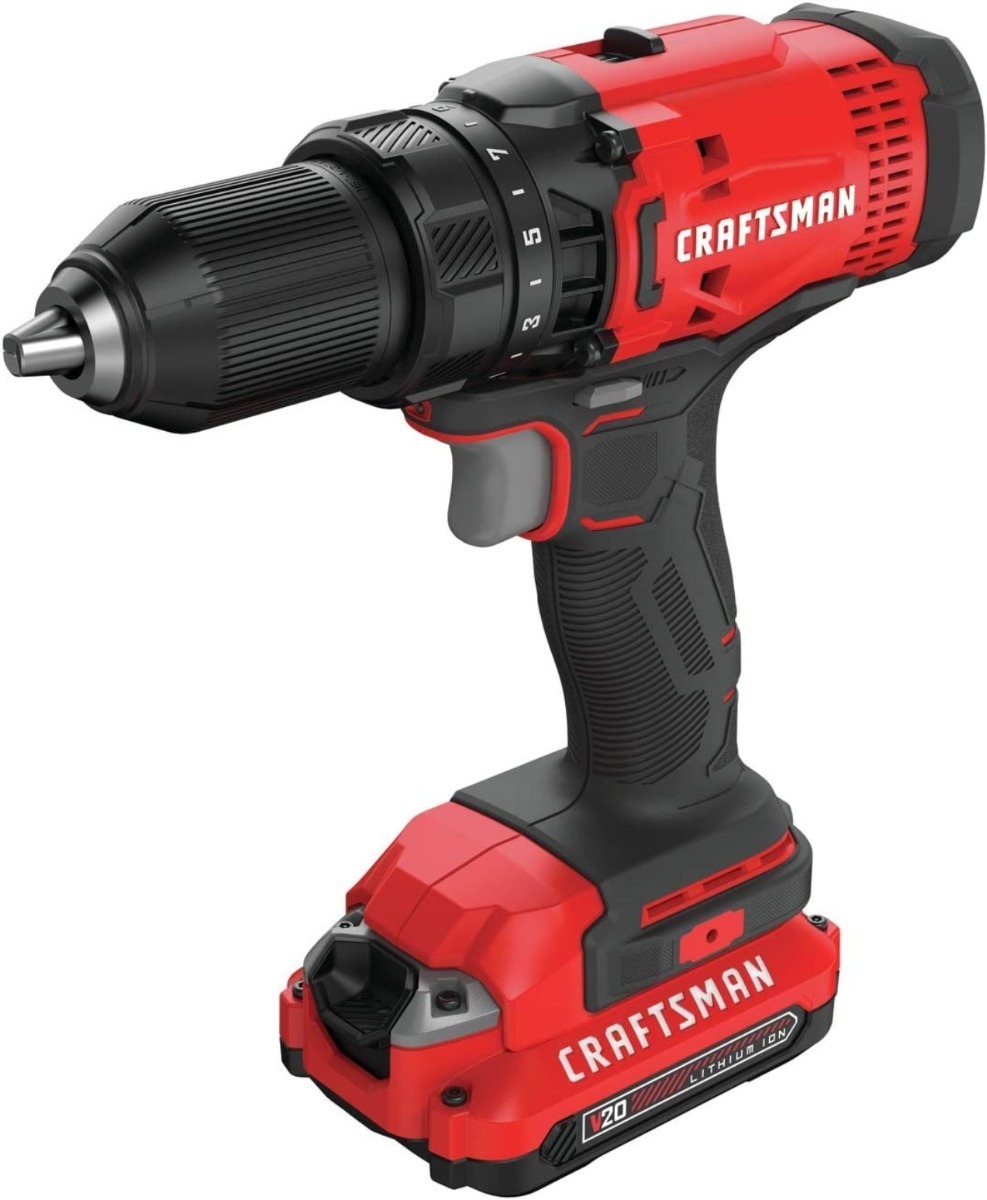 Craftsman V20 Taladro Atornillador Con Batería Y Cargador 2v