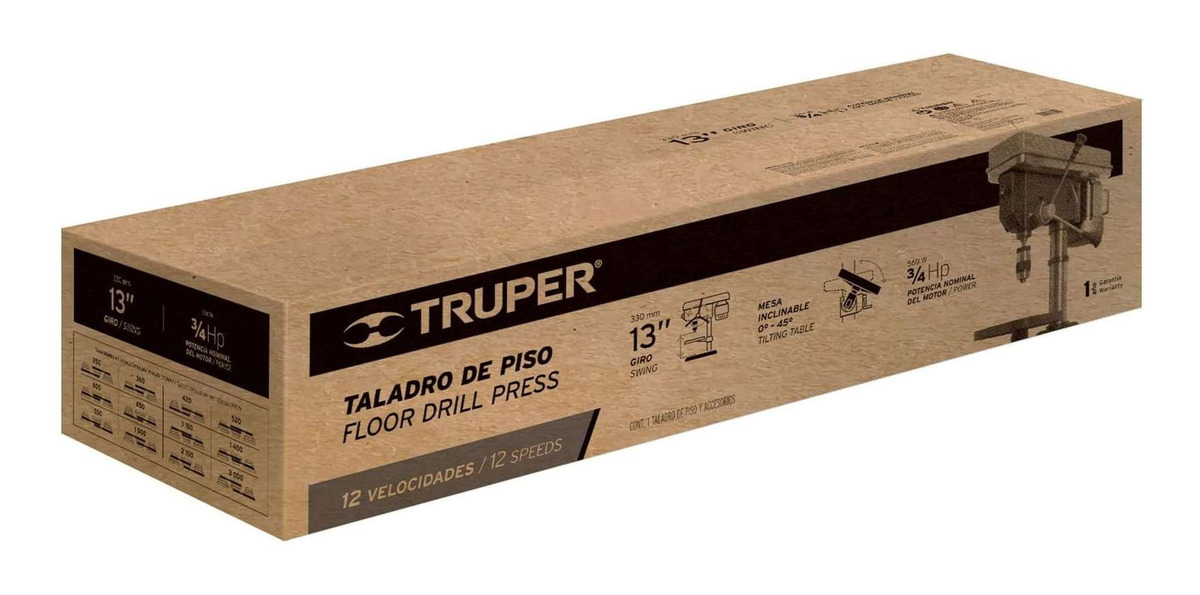 Foto 3 pulgar | Truper Tapi-13 Taladro De Piso 5/8 X 13', 3/4 Hp