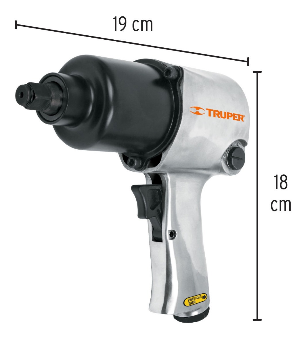 Foto 2 | Llave De Impacto Pistola Neumatica 1/2 Herramienta Truper