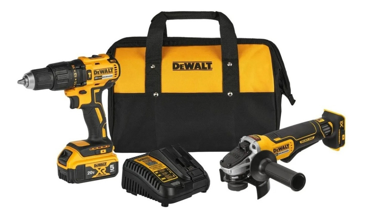 Combo Rotomartillo Y Miniesmeriladora Inalambrico 20v Dewalt