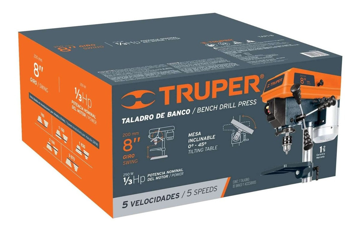 Foto 3 pulgar | Taladro Banco 1/2  X 8  X 1/3 Hp Truper 16174