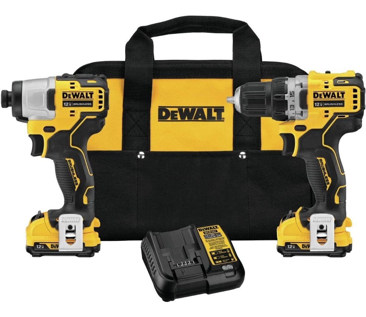 Taladro Y Taladro Impacto Dewalt 12v. Cargador Y 2 Baterias