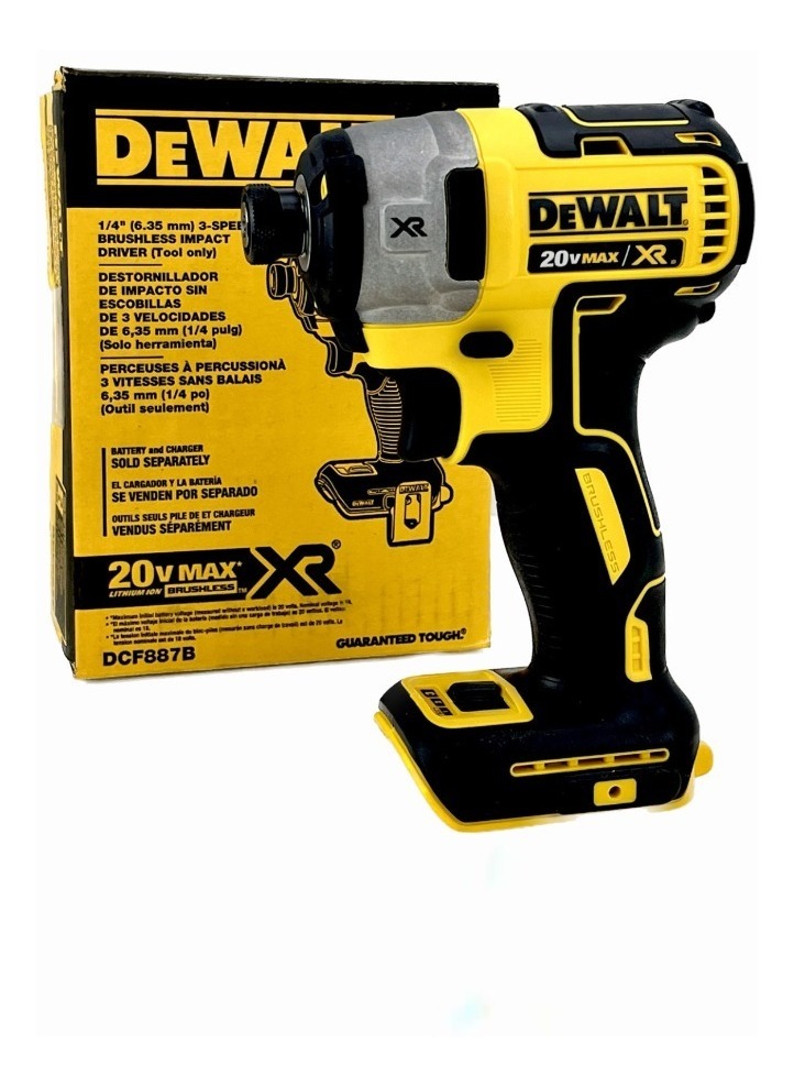 Foto 2 pulgar | Pistola Impacto Brushless 1/4 20v Sin Bateria Dewalt Dcf887b