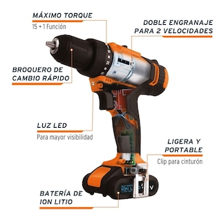 Foto 2 | Taladro Destornillador Inalámbrico 3/8, + Accesorios