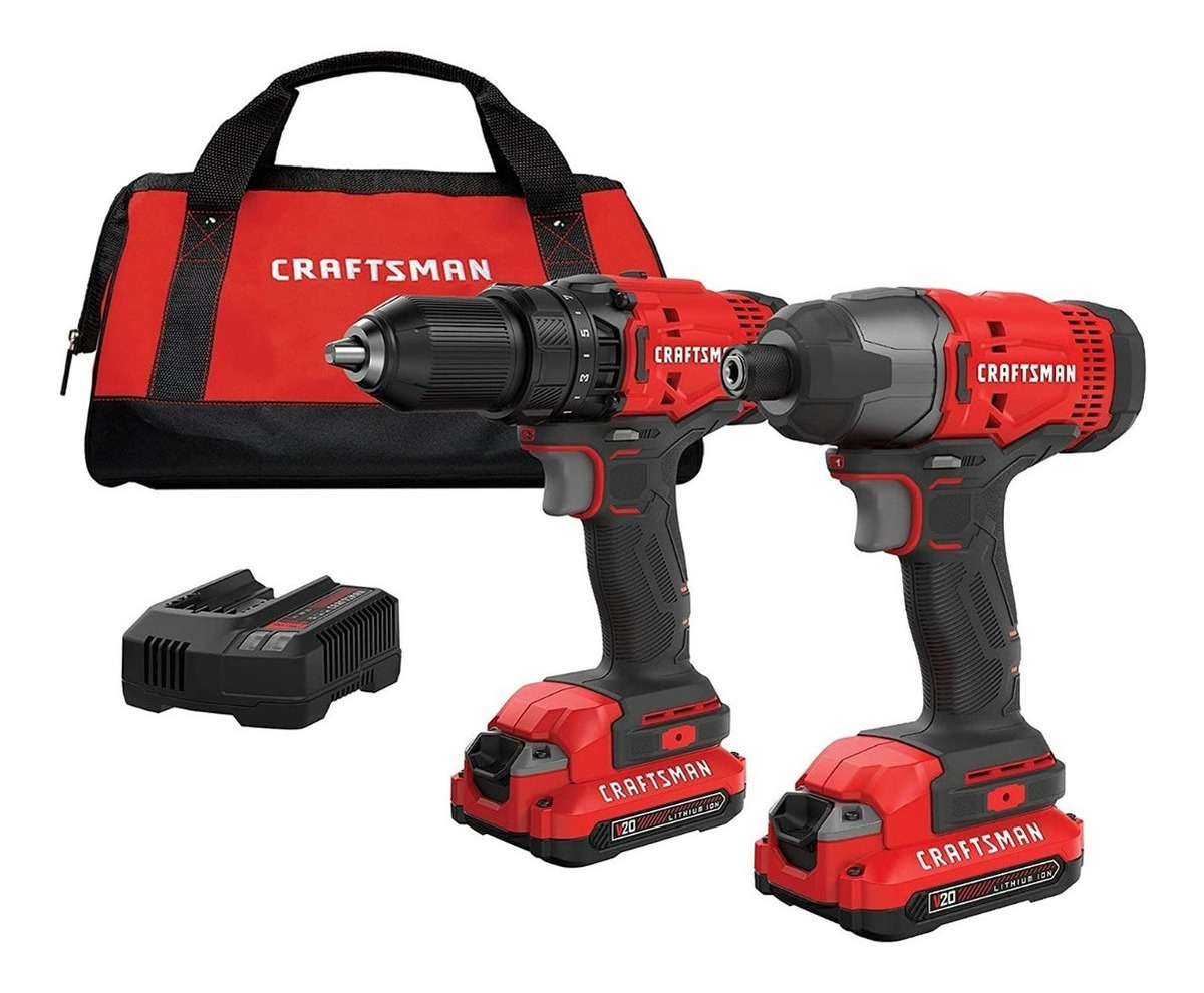 Foto 2 pulgar | Craftsman V20 Cordless Drill Combo Kit Cmck200c2