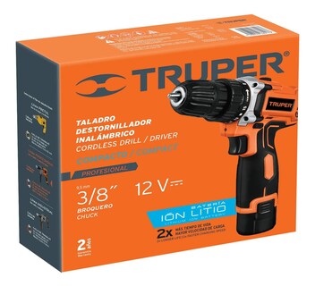 Foto 2 | Taladro Truper TALI-12AC color Naranja Inalámbrico Destornillador Compacto 3/8 12 V 25 W