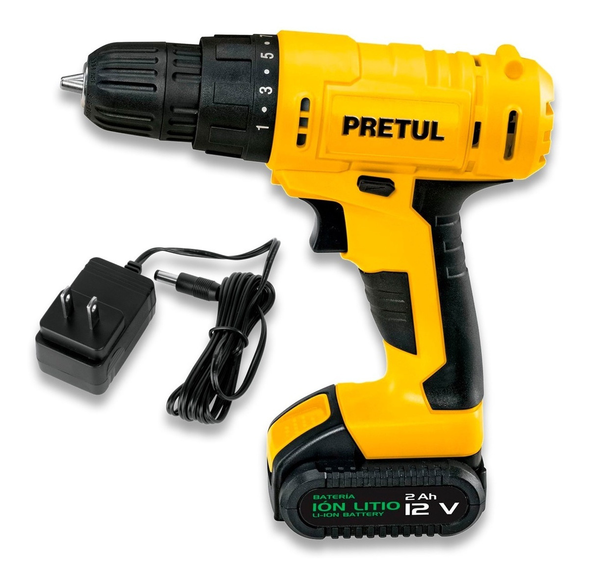 Foto 2 pulgar | Taladro Inalámbrico Pretul TALI-12P color Amarillo más Batería y Cargador 3/8 " 12 V 29975