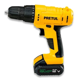 Foto 2 | Taladro Inalámbrico Pretul TALI-12P color Amarillo más Batería y Cargador 3/8 " 12 V 29975