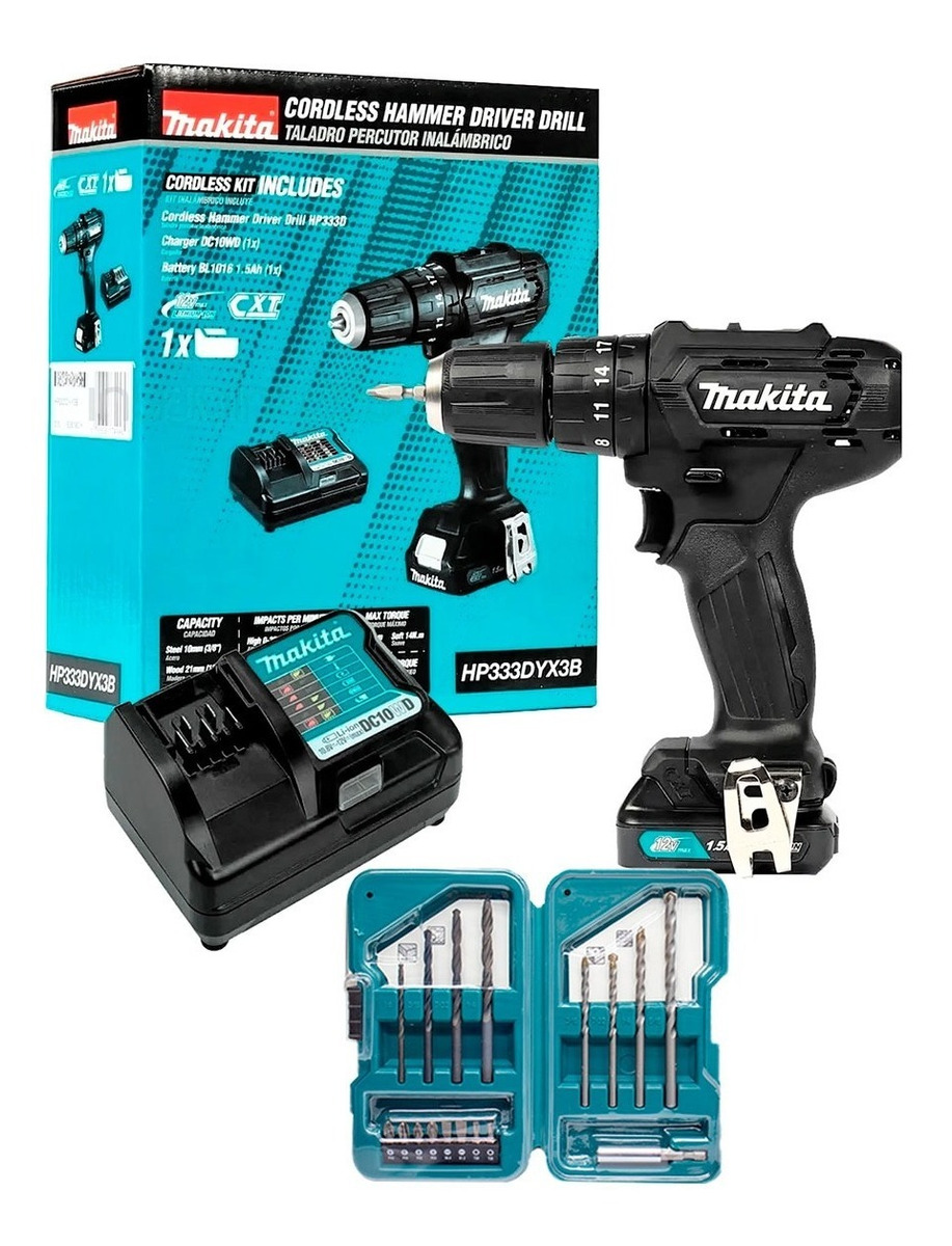 Taladro Rotomartillo Makita HP333DYX3B 12 V