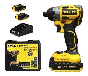 Foto 1 | Taladro Impacto Stanley SBI20S2K-B3 color Amarillo Inalámbrico 20 V Brushles