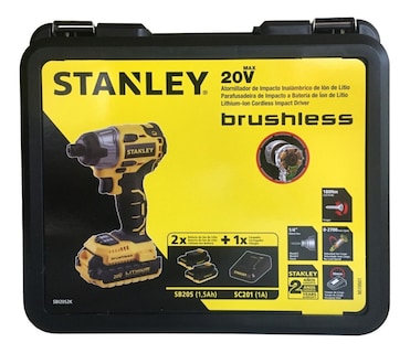 Foto 2 | Taladro Impacto Stanley SBI20S2K-B3 color Amarillo Inalámbrico 20 V Brushles