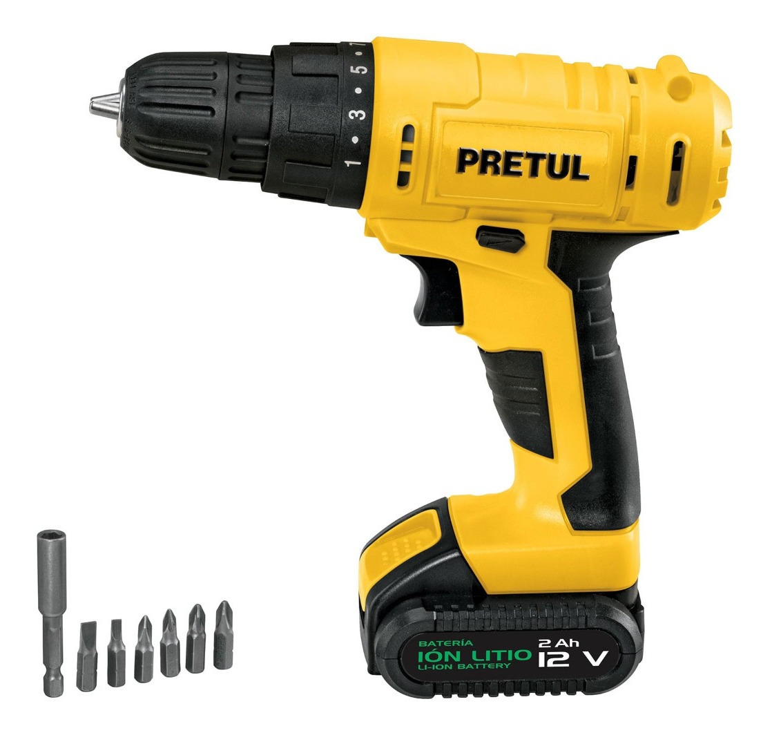 Foto 2 pulgar | Taladro Inalámbrico Pretul TALI-12P color Amarillo 3/8 "12 V Nuevo Modelo