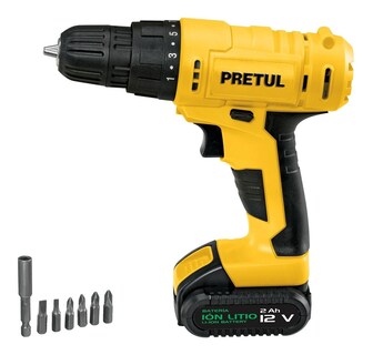 Foto 1 | Taladro Inalámbrico Pretul TALI-12P color Amarillo 3/8 "12 V Nuevo Modelo